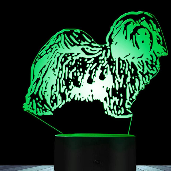 3D Hund Natlys Bordsklampe Optisk Illusion Lamper 7 Farveskiftende Lys LED Bordlampe Julegave Hjem Kærlighed Fødselsdag Børn Børn Dekoration Legetøj Gave