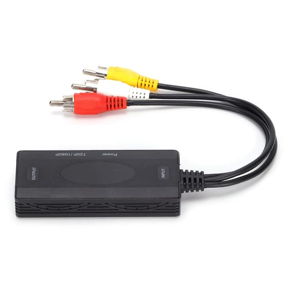 HighDefinition Konverter Audio Video til HighDefinition Multimedia Interface CVBS Adapter til TV VHS VCR DVD(Sort )