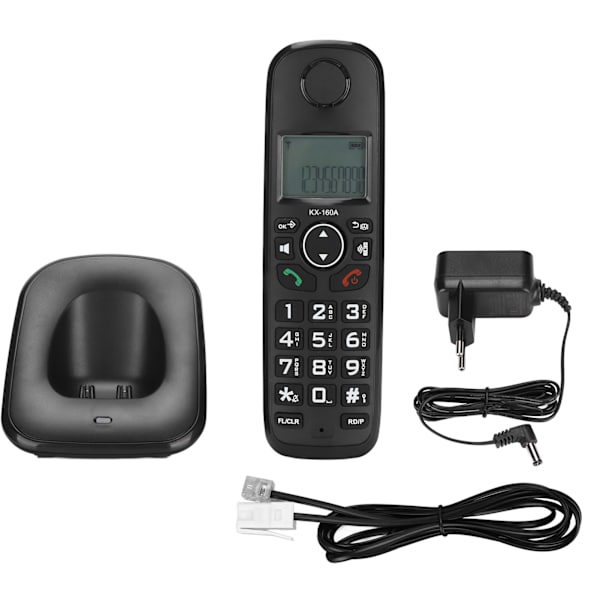Sladdlös telefonhandenhet Sladdlös telefon med nummerpresentatör Gratis samtal En knapptryckning LCD-skärm 100-240V