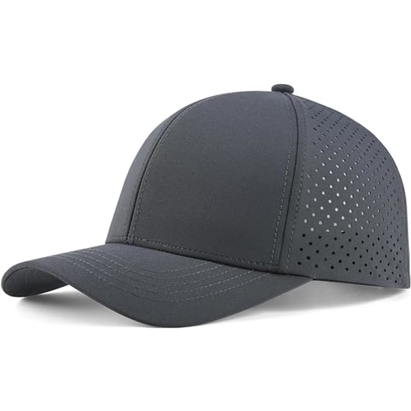 Miesten nopeasti kuivuva baseball-lippis, laserleikattu verkkolippis, kaareva lieri, snapback-hattu Dark Grey