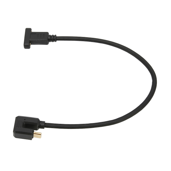 USB-kaapeli 0,3 m USB 3.1 Type-C uros naaras 10 Gbps U-tyyppinen kyynärpää paneelikiinnitysruuvin reiällä autodatakaapeli