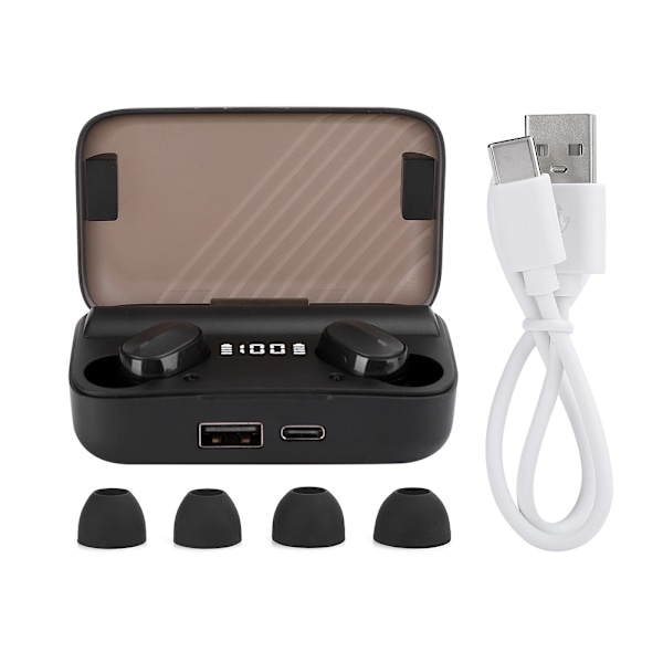 TWS M12 Trådløse Ørepropper Bluetooth 5.0 LED-skjerm Øretelefoner Vanntett S12 Hodesett A9