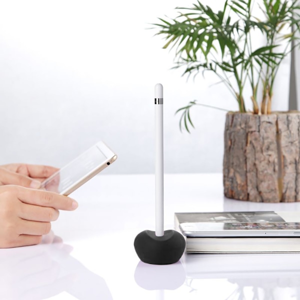 Holder Silikon Beskyttende Etui Anti-Tabt Dock Stativ Til iPad Pro Pencil  Sort