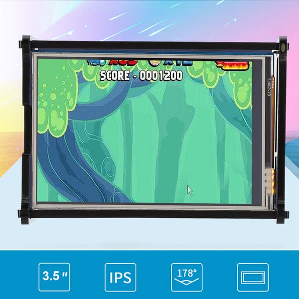 3,5 tommer 320x480 opløsning baggrundsbelyst LCD touchskærm med sort etui til Raspberry Pi 4B