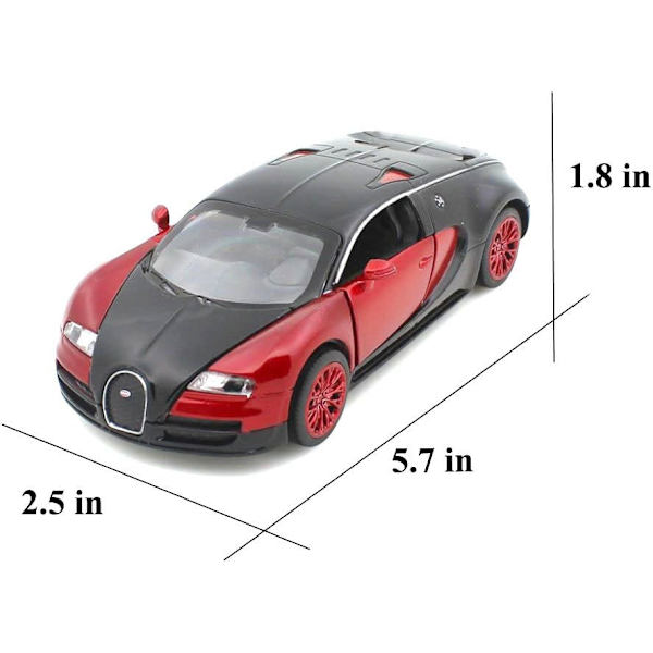 SAYTAY Modelbiler, 1:32 Bugatti Veyron Legering Støbte Biler med Lys og Lyd (Rød) ST-001