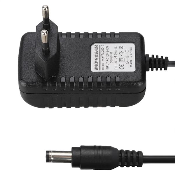 25,2V/1A Hurtigoplader Li Ion Opladeradapter 100-240V Indgang Multi Level Beskyttelse