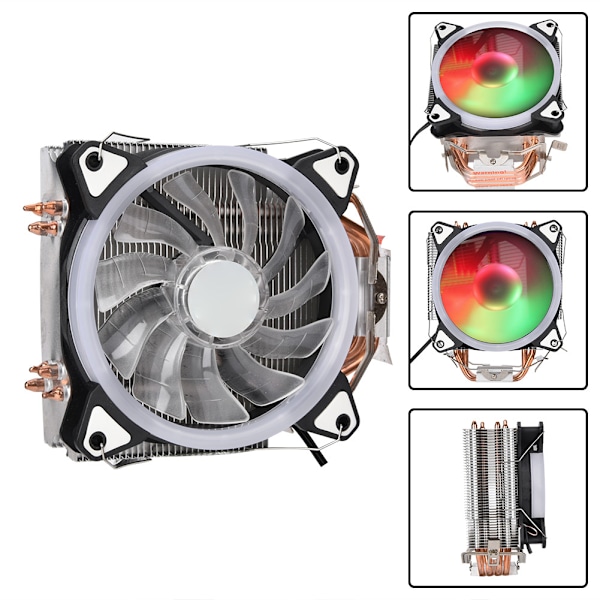 12cm 3Pin Computer PC Køling Heatsink Fan CPU Køler Led Køler Fan med 4 Kobberrør