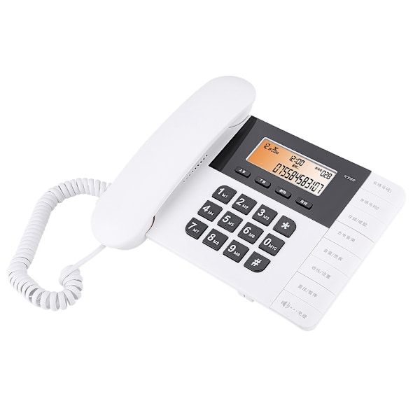 W598 Trådløs fastnettelefon til hjemmet, skrivebordstelefon, mobiltelefon til hjemmekontor, skrivebordstelefon, hvid