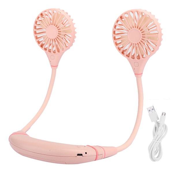 Portable Wearable Neckband Neck Hanging Fan USB Rechargeable Mini Ultra-Silence Folding Handheld Fan for Kitchen Sports Office Desktop Bed