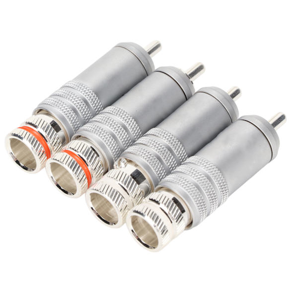 4 stk RCA-plugg sølvbelagt HIFI lodde RCA-kontakt passer til opptil 9 mm ledningsdiameter for signallinje koaksiallinje