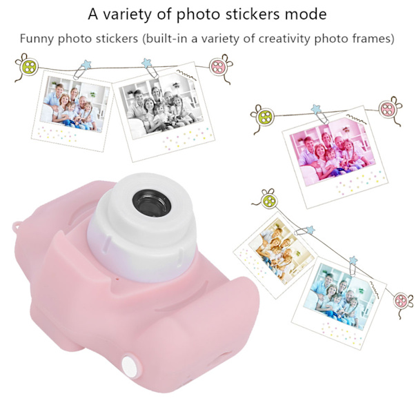 Barnkamera 2400W Pixel Cartoon Digital DV Tar Bilder Leksak Semestergåva Rosa
