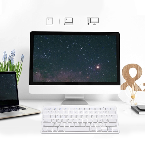 Espanjalainen ultraohut langaton Bluetooth-mykkänäppäimistö Apple Mac WindowS Androidille