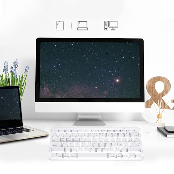 Spansk Ultra Tynd Trådløs Bluetooth Mute Tastatur Til Apple Mac Windows Android