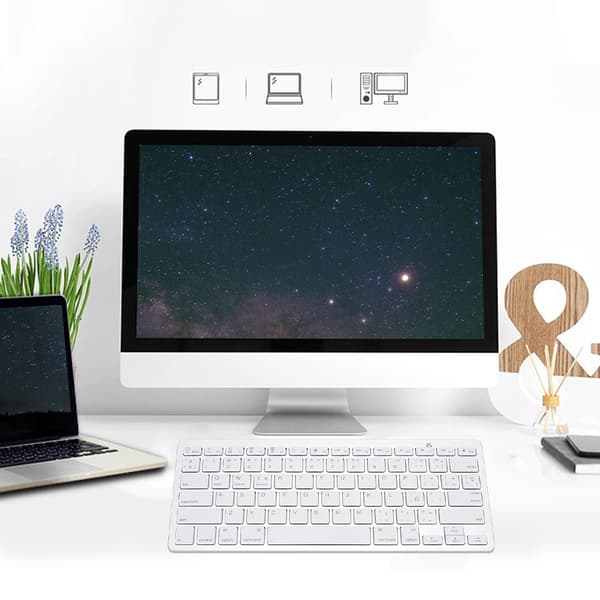 Spansk ultratynn trådløst Bluetooth stum tastatur for Apple Mac Windows Android
