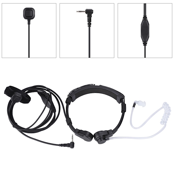 5428 Huvud Retractable Halskontroll Walkie-talkie Öronsnäcka Mikrofon Mic Headset