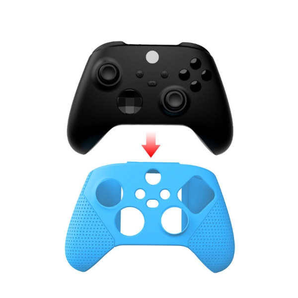 Blødt skridsikkert mørkeblåt silikone-controllercover Skins Tommelgreb Caps Beskyttelsesetui til Xbox Series X S-controller - Blå