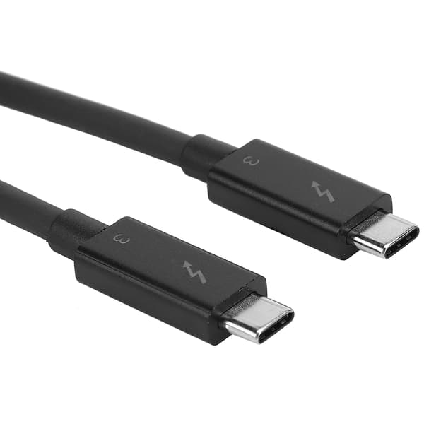 Data Cord Dual Adapter Fast Charging Cable 40Gbps High Speed 5K HD Display Wire for Thunderbolt3Black 0.7 m