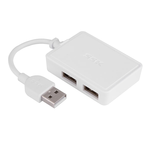 SSK Bærbar Højhastigheds 4 Port USB 2.0 Hub Splitter Adapter til PC Computer Bærbar (Hvid)