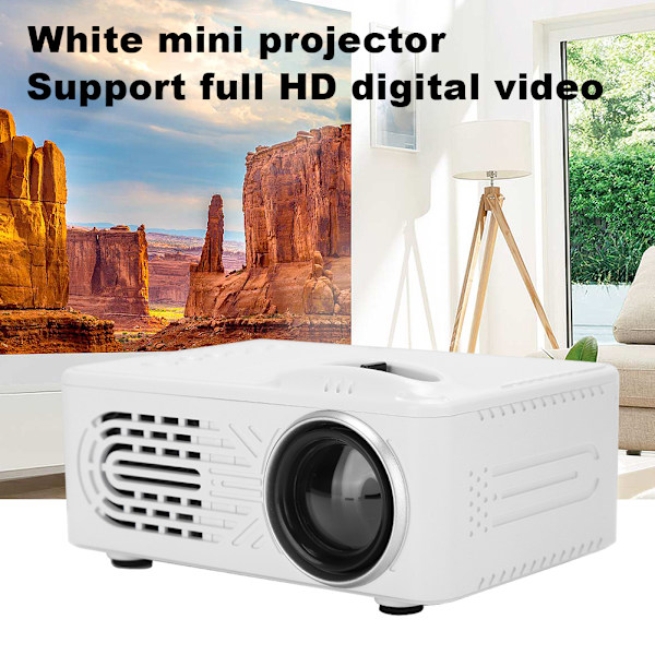 814 Mini Kannettava Projektori Valkoinen Koti Projektori 1080P Tukee Ulkoista Mobiili Kova-levyä