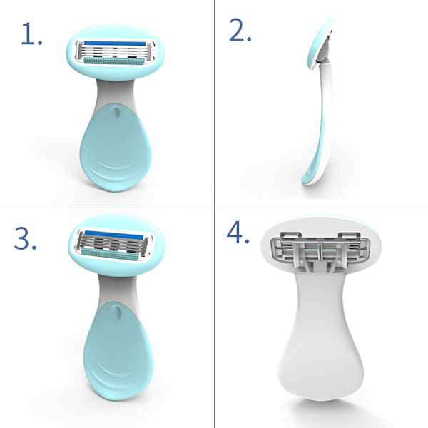 Deluxe Smooth Sensitive Rakhyvel för kvinnor (Blå)