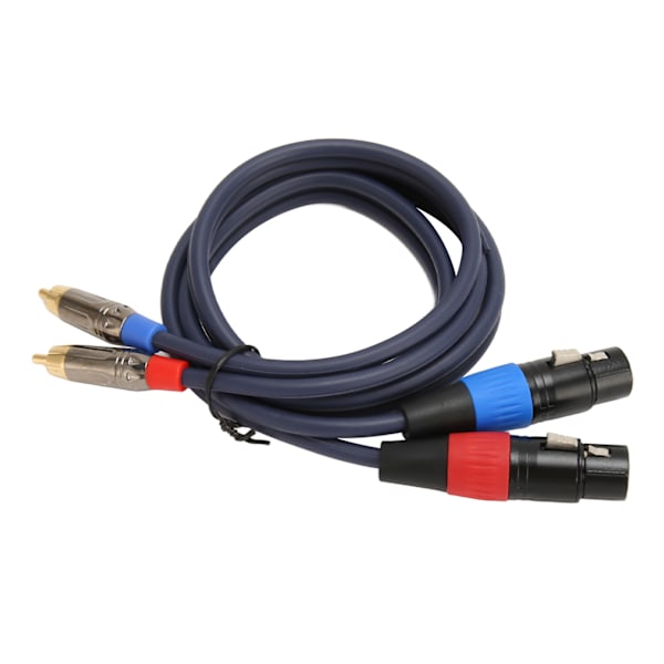 Dobbelt XLR til RCA-kabel Professionel 24K forgyldt stik 2 XLR hun til 2 RCA han HiFi lydkabel 2m / 6.6ft