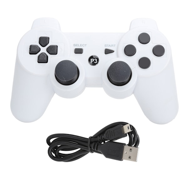 Trådløs spillkontroll, oppladbar Bluetooth trådløs spillkontroll fjernkontroll for PS3 hvit