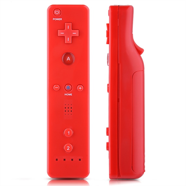 Spillkontroll håndkontroll Gamepad med analog joystick for WiiU/Wii-konsoll (rød)