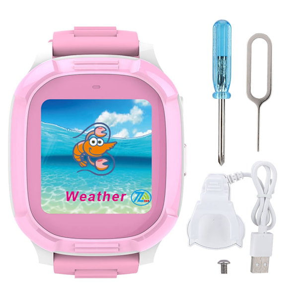 DS58 1.44in Kids Waterproof Smart Touch Screen Watch GPS Positioning Watch Pink