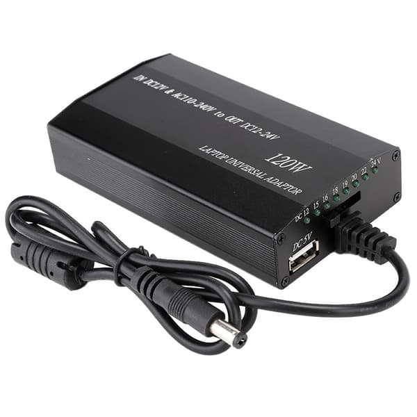 120W Universell bærbar PC-strømadapter med 8 stk. DC-adaptere