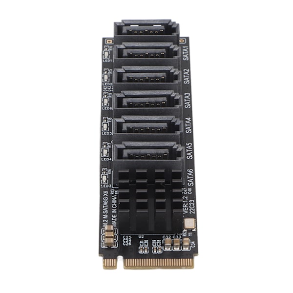 PCIE3.0 til SATA3.0 Adapterkort M.2 M EKY ASM1166 Chip Plug and Play 6 Porter M.2 til SATA3.0 Utvidelseskort