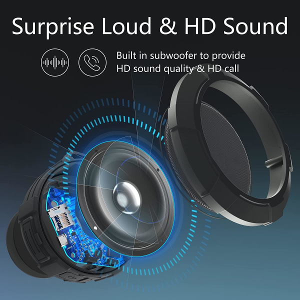 Bluetooth Speakers,Portable Wireless Outdoor Speaker with HD Soun, IPX7 Waterproof Shower Speaker, Enhanced Bass, 6H Playtime,Built in Mic for Sports
