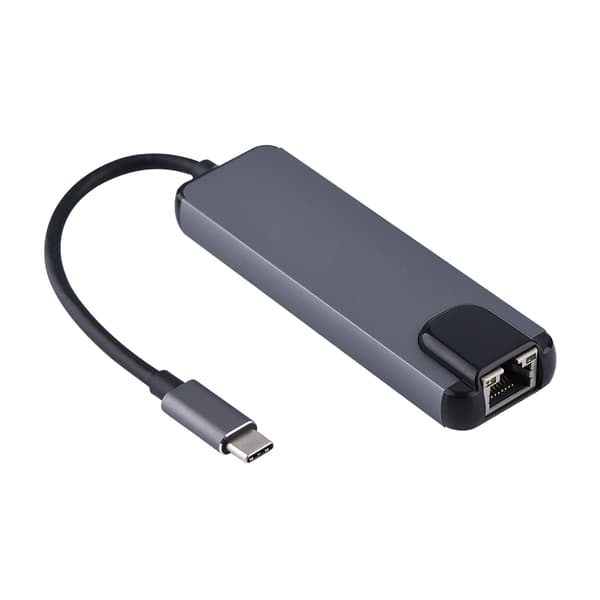 5 i 1 Type-C Hub til 4K HDMI Rj45 Lan Adapter USB 3.0 USB-C Oplader Port til MacBook og mere