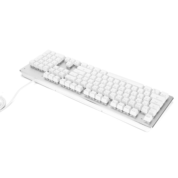 Mekaninen näppäimistö 104 näppäintä RGB-taustavalo Langaton lataus Virtalähde Langallinen USB Tietokone Tarvikkeet Valkoinen
