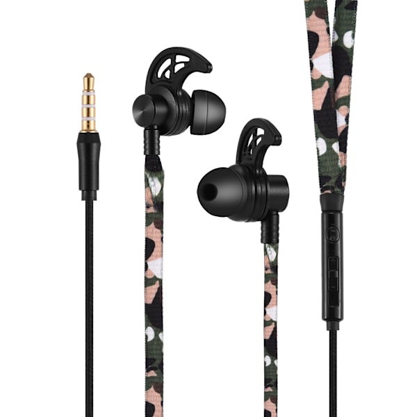 3,5 mm flettet stereo kablet headset hovedtelefon med mikrofon til Samsung Galaxy sort