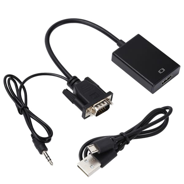 VGA til HD Multimedia Interface Adapter-kabel med lydkabel 1080P VGA-konverter