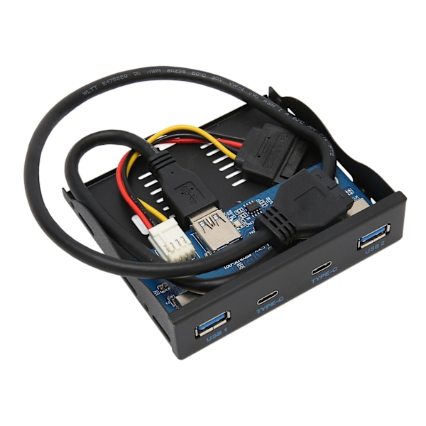 USB 3.2 -etupaneelihubi, 6 porttia, 5 Gbps, nopea, plug and play, vakaa etupaneelilevyke, pöytätietokoneen koteloon