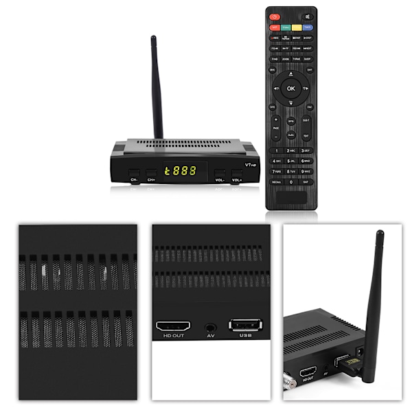 Bärbar Full HD DVB S/S2 Digital Satellit-TV-mottagare Stöd PVr   USB WiFi Dongle