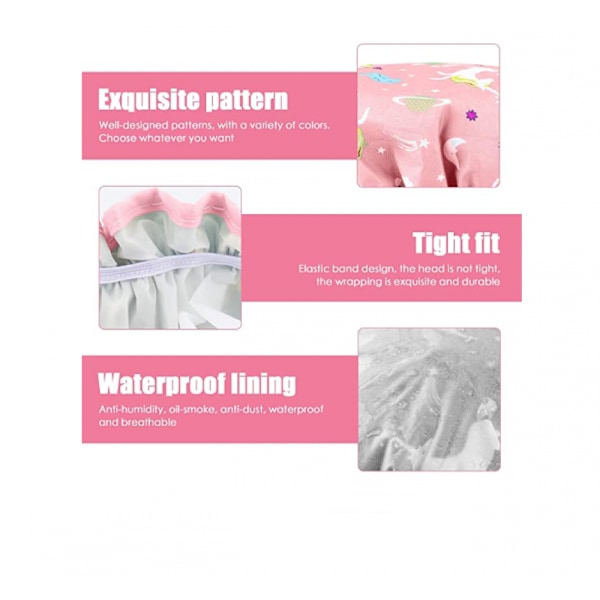 Badehætter Dobbelt Lag Badehætter Vandtæt Designet Satin Foret Holder Håret Tørt, pink hest
