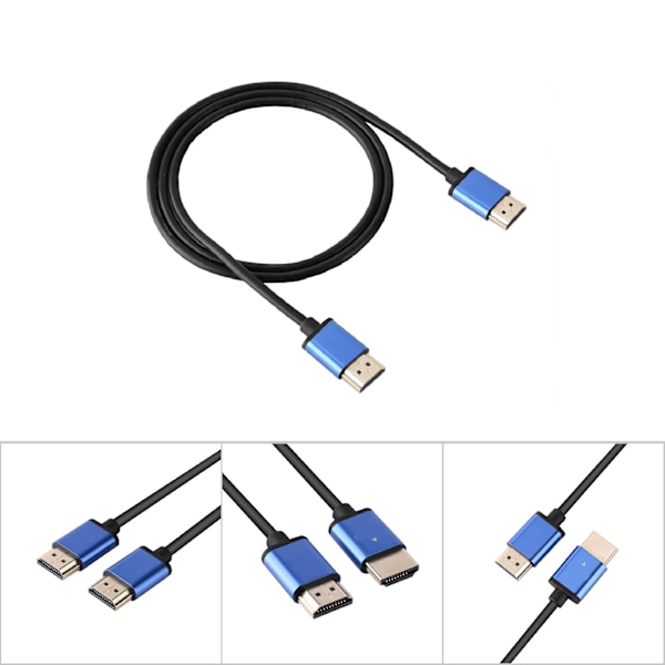 1920x1080P HDMI-kabel i aluminiumlegering, 4 mm diameter, 0,9 m