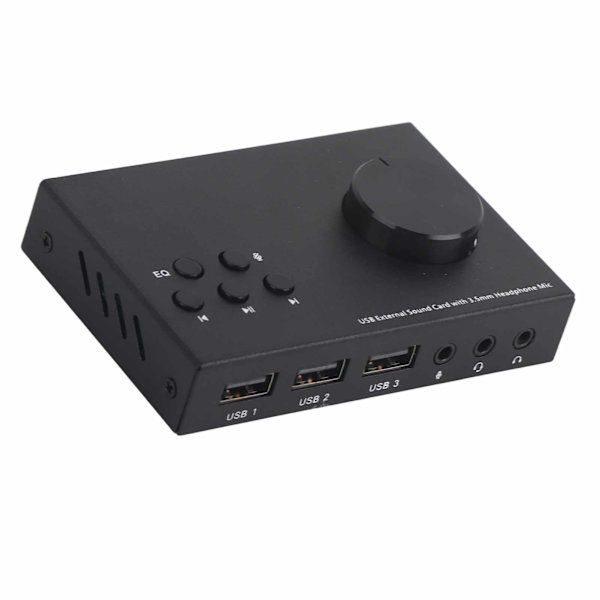 USB Ekstern lydkort Stereo 3,5 mm grensesnitt Multimodus design Flere EQ lydkonvertering Lydadapter