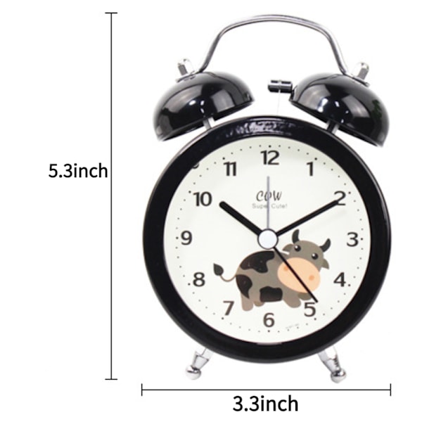 SAYTAY 3 tum väckarklocka, analog metall ko väckarklocka, student hem dekoration skrivbordsklocka