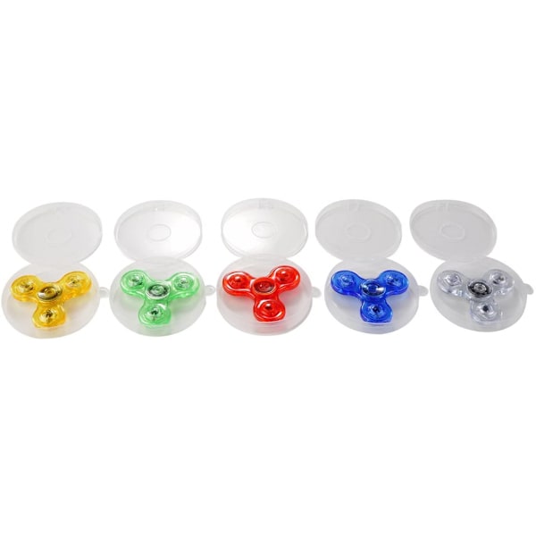 Fidget Spinner, 5-pak LED Light Up Fidget Spinner - Finger Toy Hand Fidget Spinner - Fødselsdagsgave, Belønning til Studerende, Hold Fokus, Stressaflastning (5-pak)