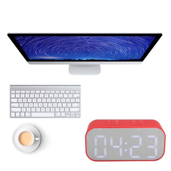 AEC Alarmklockshögtalare BT501 Utomhus Bluetooth Musikhögtalare Bluetooth5.0 Röd