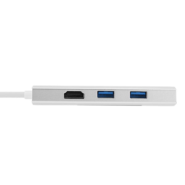 Cabledeconn 7-in-1 Type-C-keskitinsovitin HDMI / USB 3.0 / RJ45 / SD / TF / PD -hopea