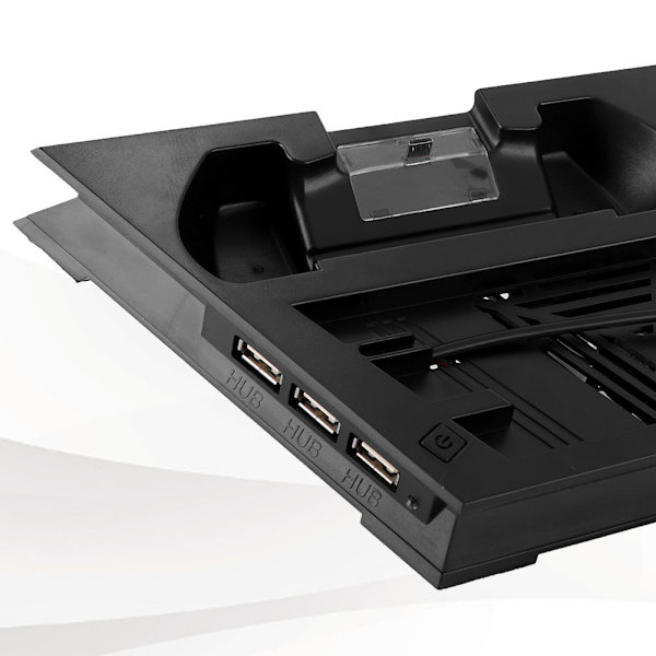 Dubbel kylfläkt kylare 2 laddningsstation dockningsstativ hållare 3 port USB-hubb för PS4 Pro