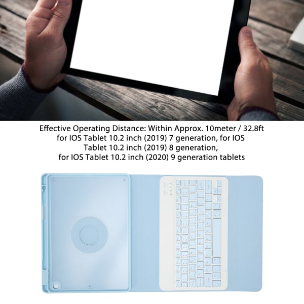 Case med pennhållare för IOS Tablet 10.2in 2019 7 Generation 10.2in 2019 8 Generation 10.2in 2020 9 Generation Blue