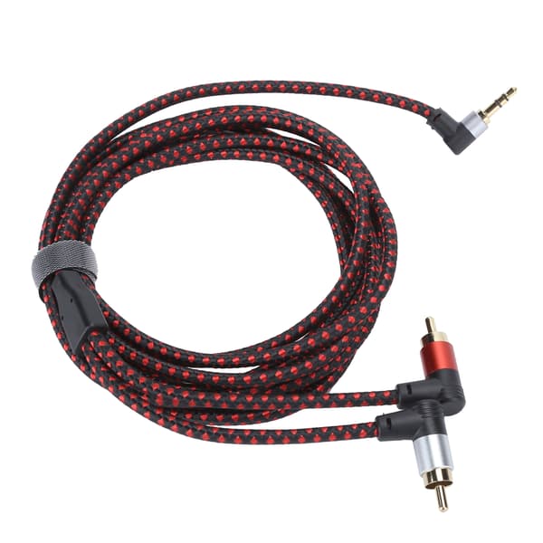 90° 3,5 mm han-stik til 2RCA han-lydkabel ABS stereomikrofonkabel til DVD-højttaler 3m