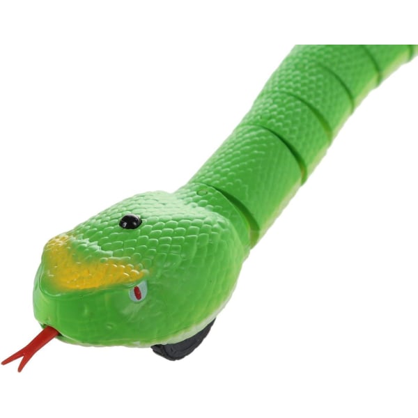 Tuo 16 tuuman realistinen kauko-ohjattava RC-käärme lelu muna-muotoisella infrapunakaukosäätimellä (vihreä)