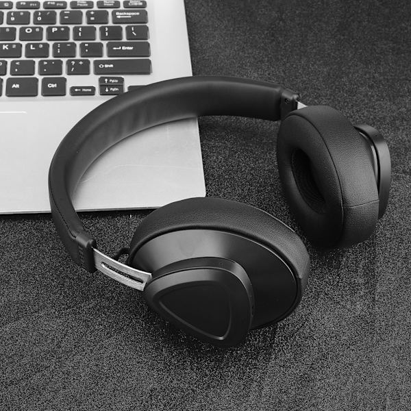 Bluetooth trådløs AI-headset stereomusikkstudiomonitor håndfri hodetelefon med mikrofon svart