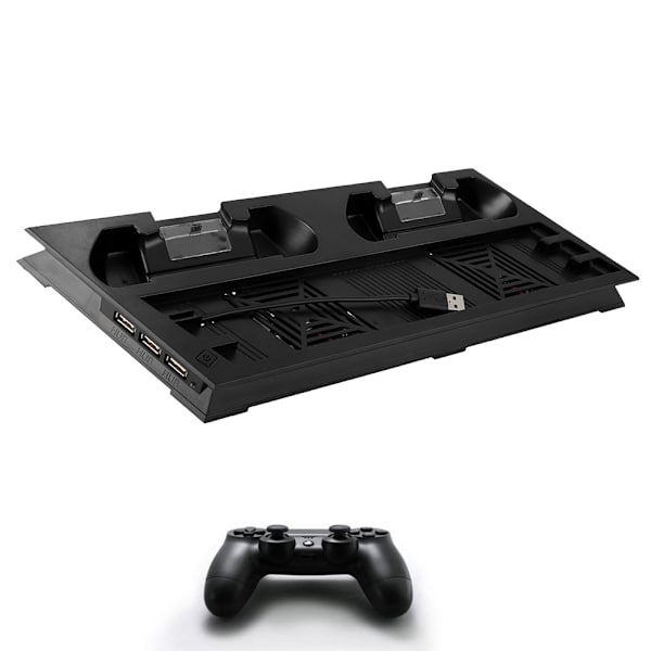 Dubbel kylfläkt kylare 2 laddningsstation dockningsstativ hållare 3 port USB-hubb för PS4 Pro